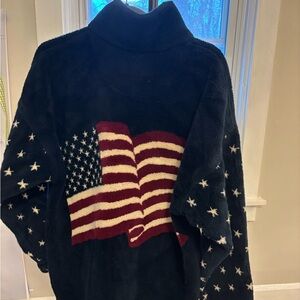 Vintage American Flag Fleece Jacket